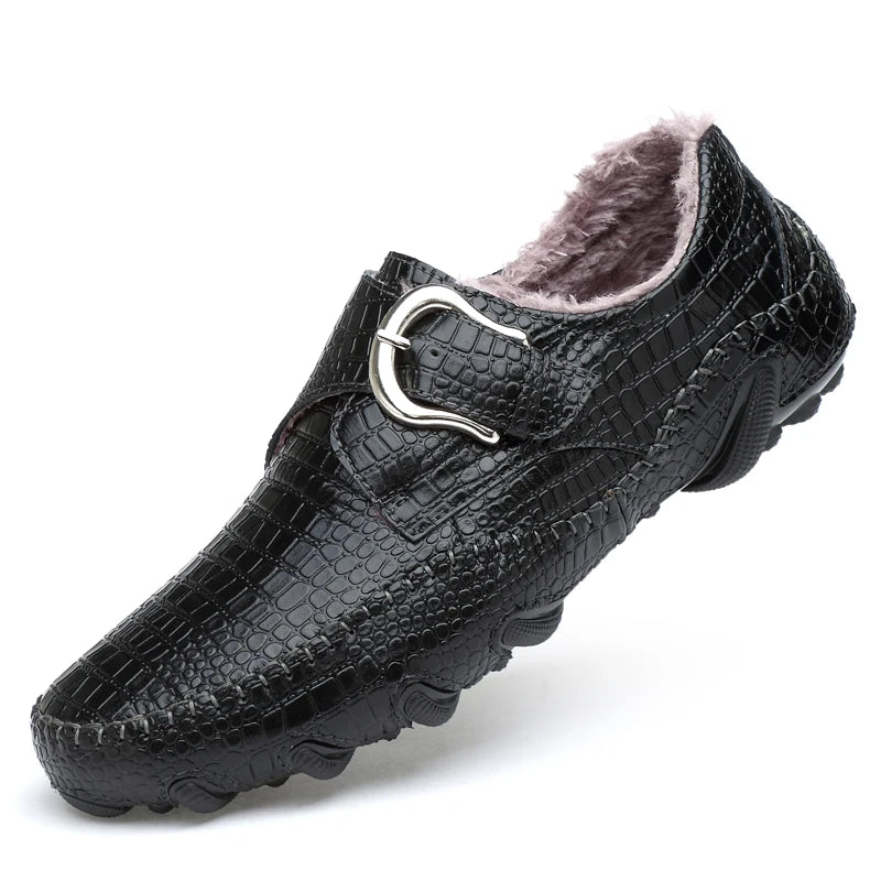 Crocodile Skin Loafer Shoes Men Genuine Leather Slip-on Moccasins Handmade Male Outdoor Casual Shoes Drive Walk Luxury Leisure
