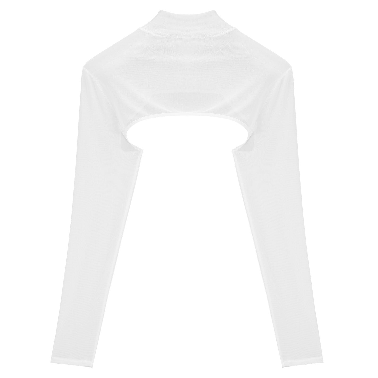 MSemis Male Mens Transparent Moto Sexy Tops Long Sleeve O-Ring Decor T-Shirt See-Through Mesh Half Crop Top Party Clubwear