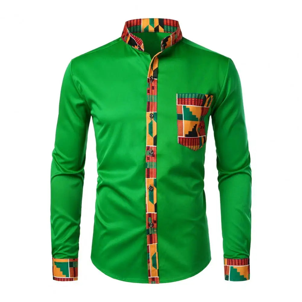2023 Autumn/winter New Casual Men's Checkered Shirt Splice Men's Long Sleeve Shirt