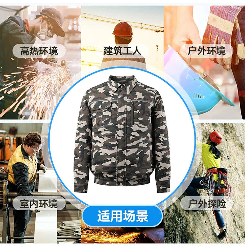 Clothes with fans in summer heatstroke prevention and cooling air conditioning men's clothing refrigeration work Outdoor Jacket