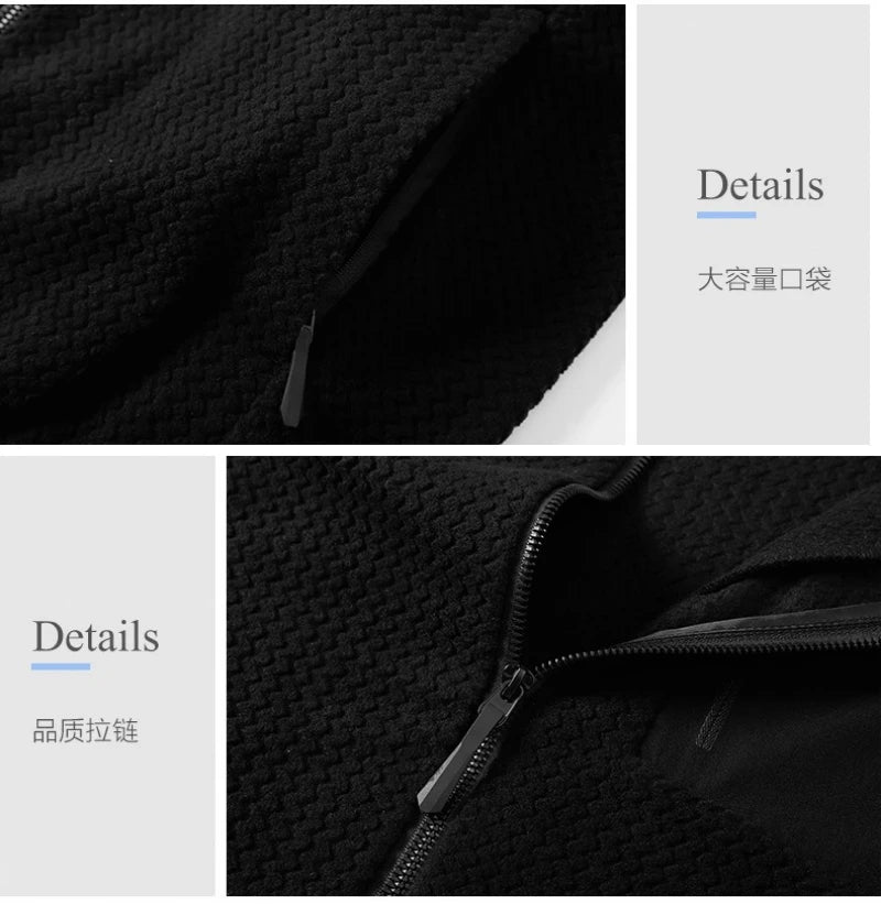 ARC Outdoor Men's Zipper Plush Hoodie Mountaineering Travel Sports Fashion Cationic Casual Fishing Spring and Autumn Hoodie