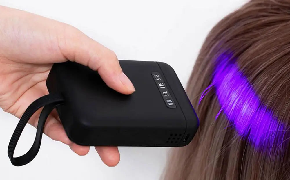 405nm 9.5*6.5cm LED Hair Extension Lamp 5000mAh Rechargeable UV Light Hair Extension Machine Home Handheld Wig Glue Curing Lamp