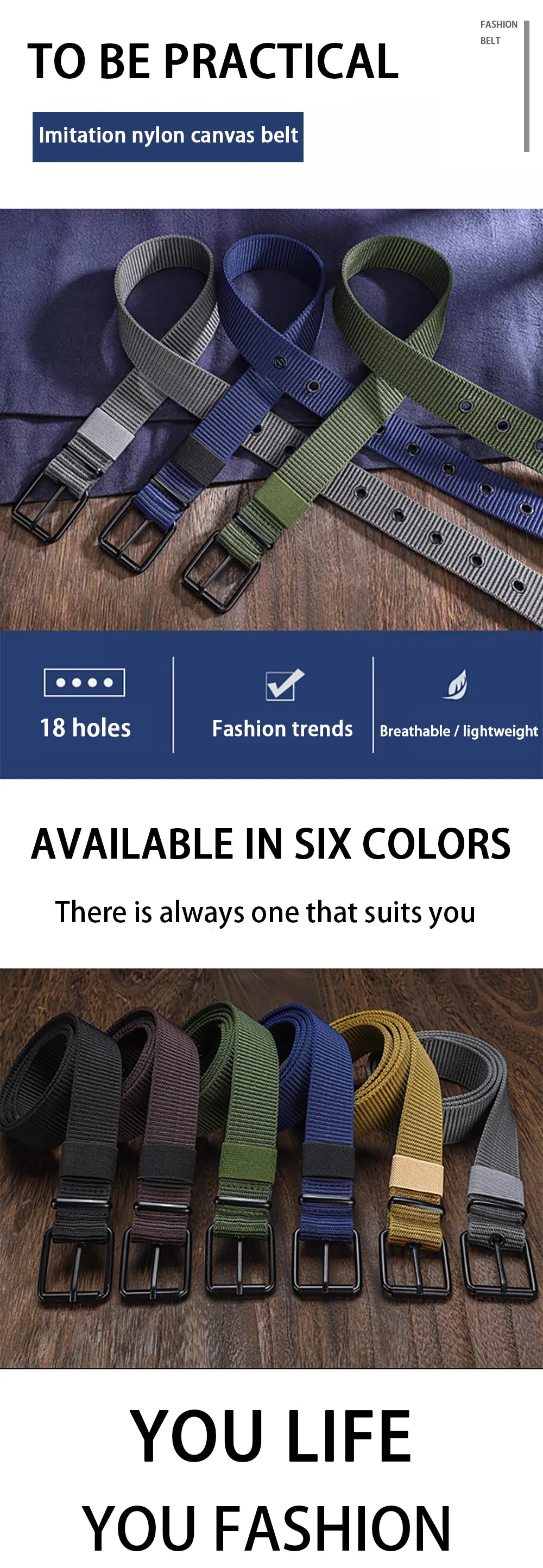 1pc Men's Belt Porous Canvas Metal Pin Buckle Belt Outdoor Sports Belt Women's Fashion Eyelet Belt With Jeans Belt For Men Women
