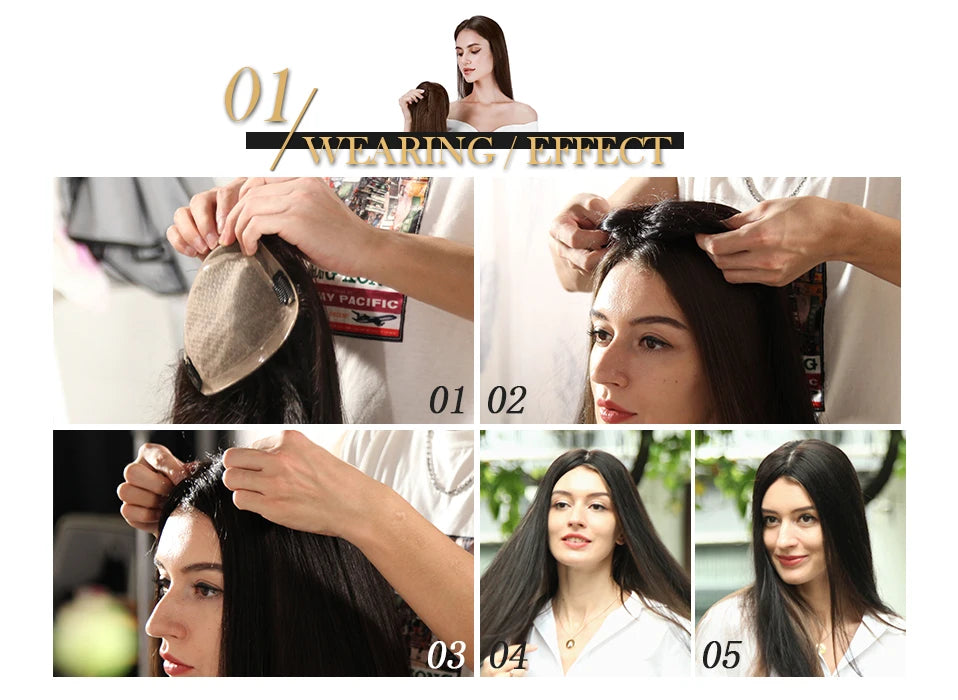 Rich Choices Women Topper 8.5x8.5cm Hair Toppers Natural Hair Clip In Wigs 100% Human Hair For Women Hairpiece