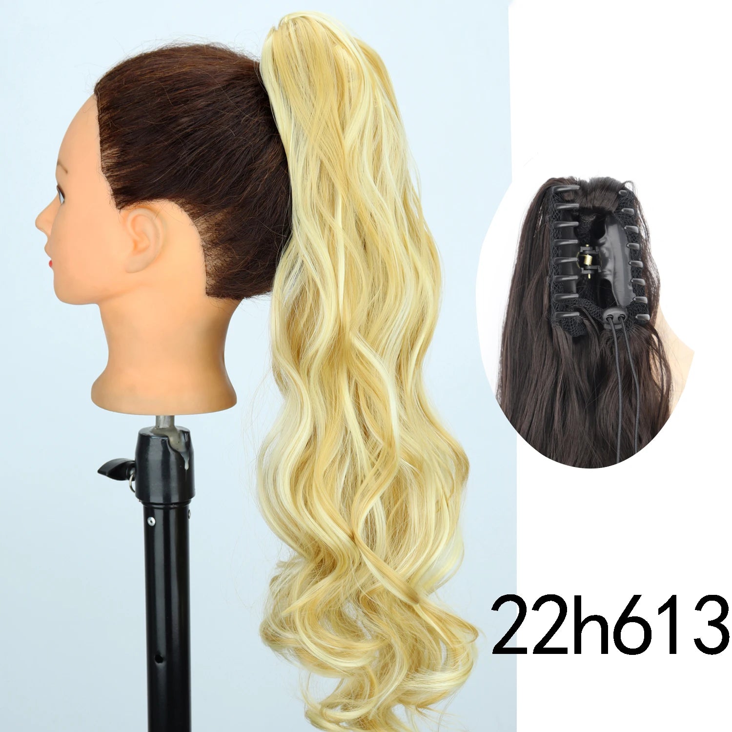 Synthetic 24Inch Wavy Claw Clip On Ponytail Hair Extension Ponytail Extension Hair For Women Pony Tail Hair Hairpiece