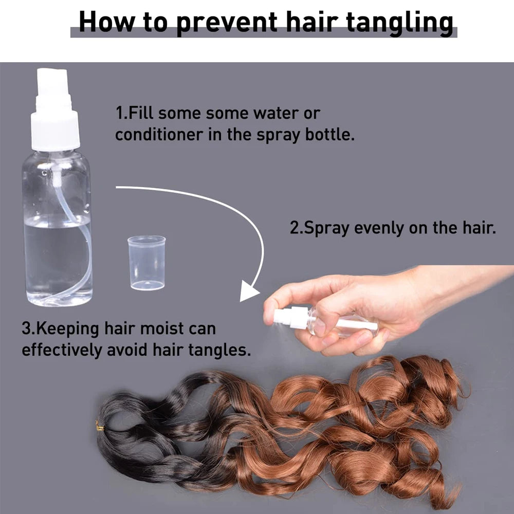 French Curls Braiding Hair Extensions 24Inch Synthetic Curl Hair Loose Wave Spiral Curl Crochet Hair Braids For Black Women