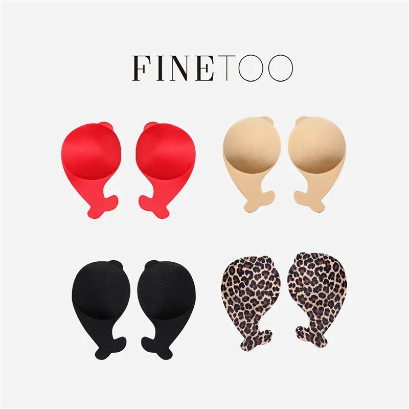 FINETOO 5/6 Pairs Breast Lift Up Tape Sexy Floral Nipple Cover Silicone Invisible Adhesive Stickers Reusable Paste Intimates