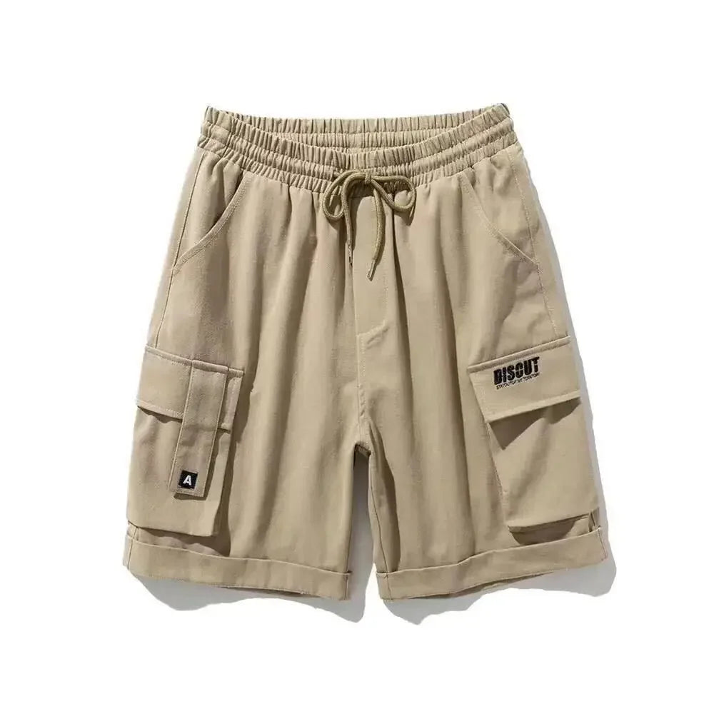 Men's Shorts Sports Beige Cargo Roll Up Male Short Pants Drawstring Korean Style Baggy with Ice Loose Xxl Designer Summer Xl