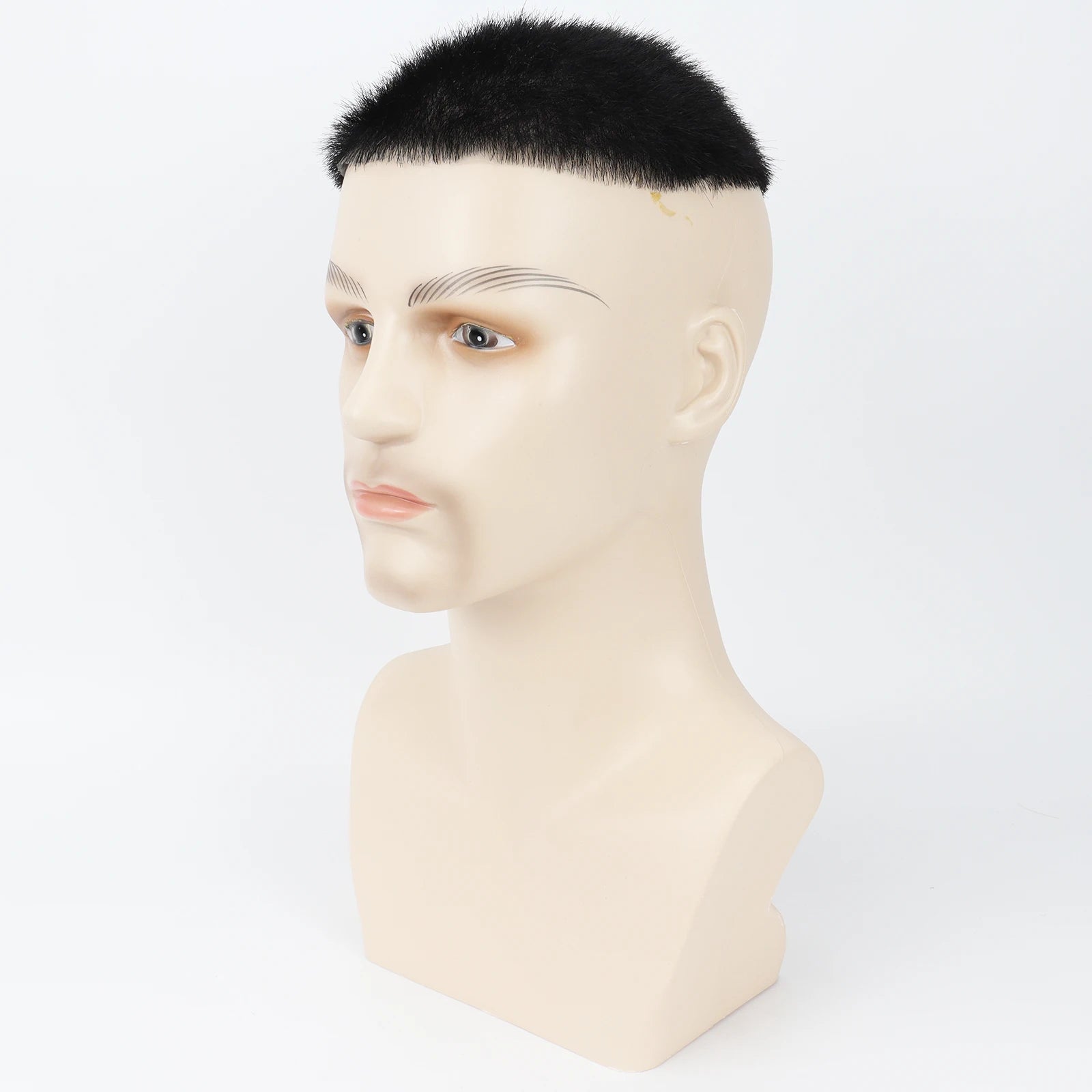 Men Toupee Silk Skin Base  PU Silicone Human Hair Topper V Loop Injected Single Knots 8x10in Short Cut Hair for Salon Stylist