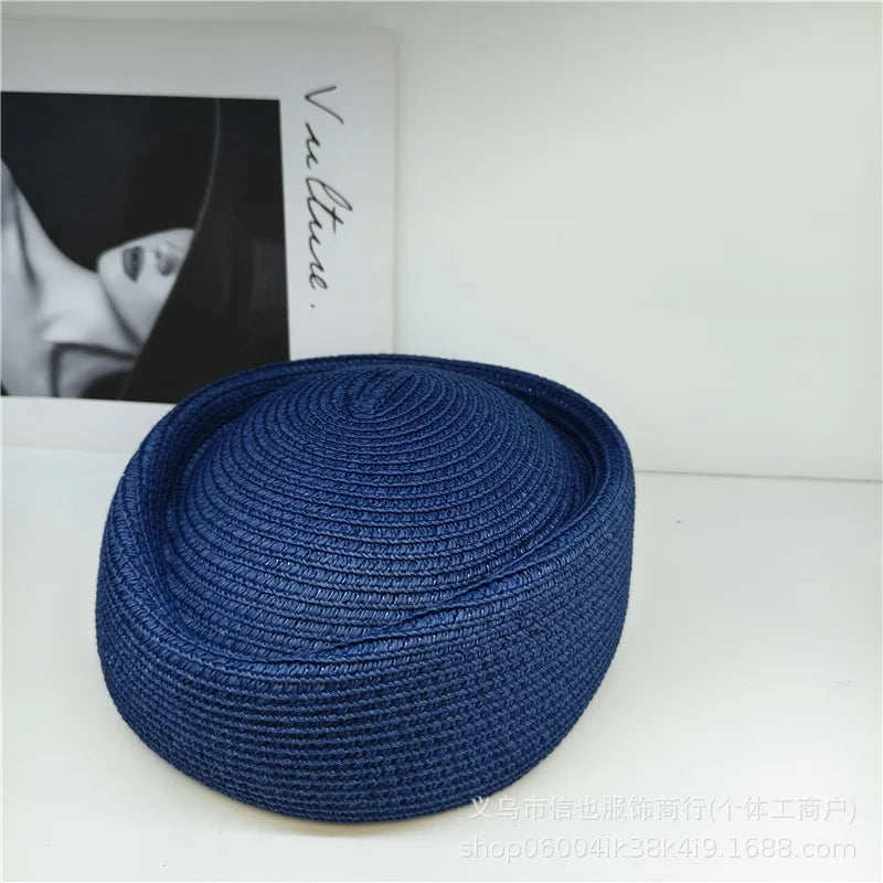 2026 New Summer Straw Fedoras Hats for Women Hostess Fashion Pillbox Hat Millinery Fascinator Designer Beret Hats Painter's Hat