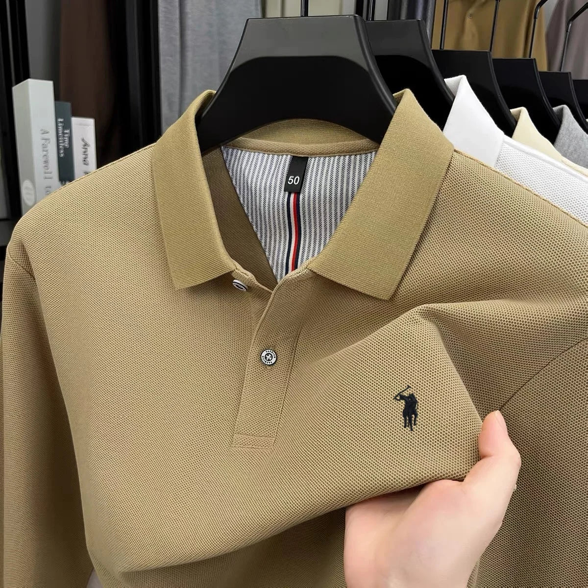 Fashion autumn and winter new item Paul brand embroidered polo shirt mens brand business casual comfortable long sleeved T-shirt