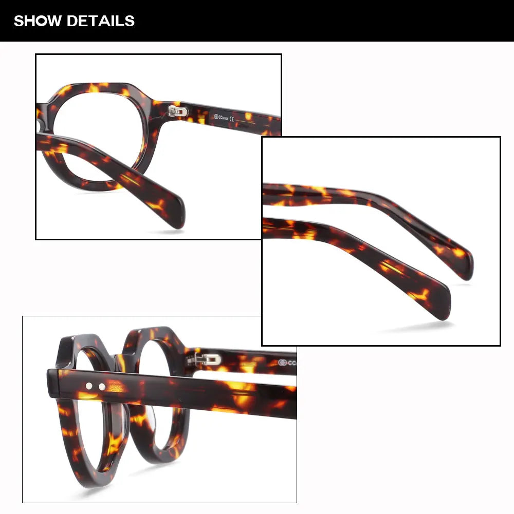 R49875 Vintage Women Reading Eyeglass Acetate Glasses Frames Men Fashion Presbyopic Dioptric +50 +100 +300