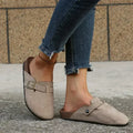2026 Fashion Women Casual Faux Suede Slippers Wedges Heel Cork Mules Platform Clog Non Slip Sole Buckle Outdoor Home Shoes35--44