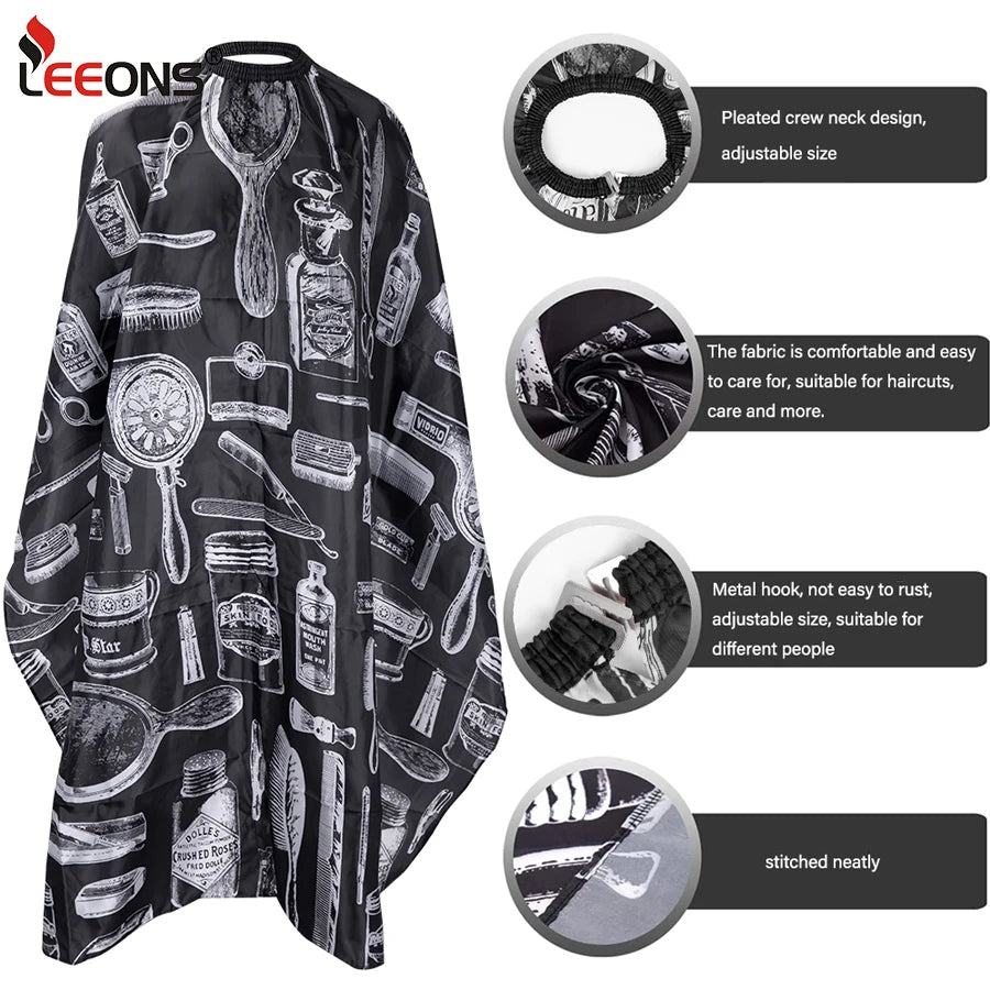 Leeons Barber Cape With Adjustable Snap Closure Waterproof Hair Cutting Salon Cape For Unisex Salon Gown Apron For Hairstylists
