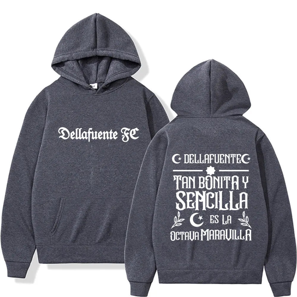 Rapper Dellafuente Album 2025 Letters Cover Hoodies Men Women Harajuku Fashion Hip Hop Oversized High Quality Hooded Sweatshirts