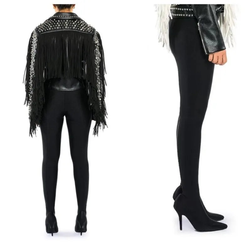 New Elastic Cloth Jumpsuit Pants Boots Women's Racing Party Trendy Sexy Steel Pipe Dance Pants Boots High-heel 10cm Size 34-46