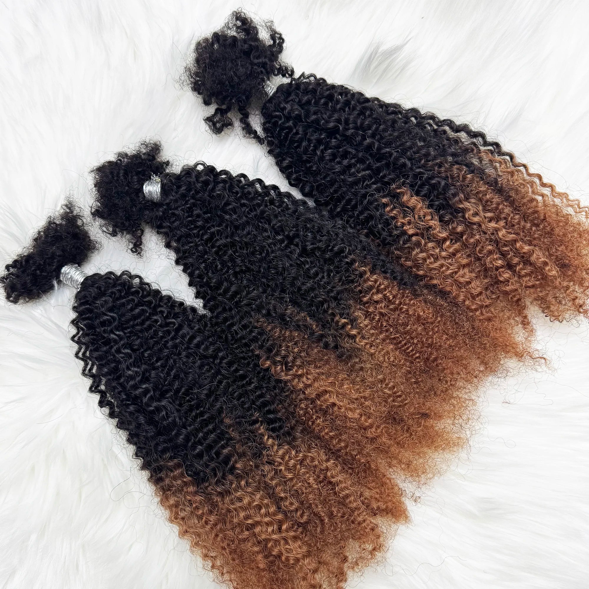 T1B/30 Afro Kinky Curly Human Hair Bulk 30g/Pack 100% Human Hair Soft 4C Afro Kinky Bulk Human Hair for Locs Extensions