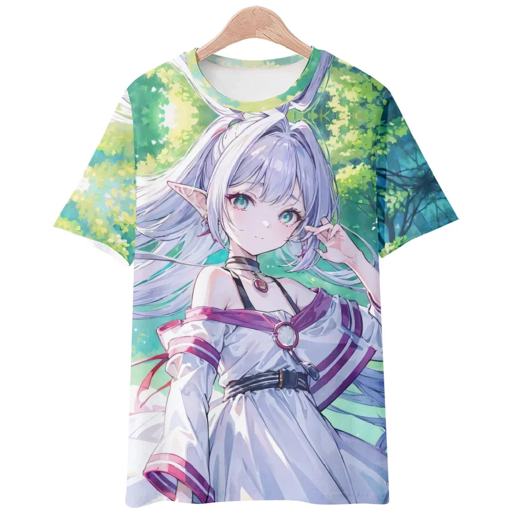 Anime Sousou no Frieren 3D Printed T-Shirts Men Women Fashion Streetwear Oversized Short Sleeve T Shirt Male Tees Tops Clothing