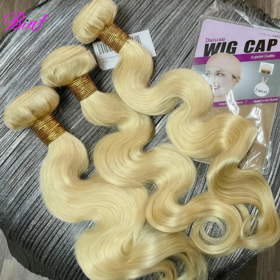 613 Blonde Body Wave Vietnamese Loose Curly Human Hair Bundles 8 28 30 Inch 1 2 3  4 Bundles Deals 100% Virgin Remy Hair Bundles