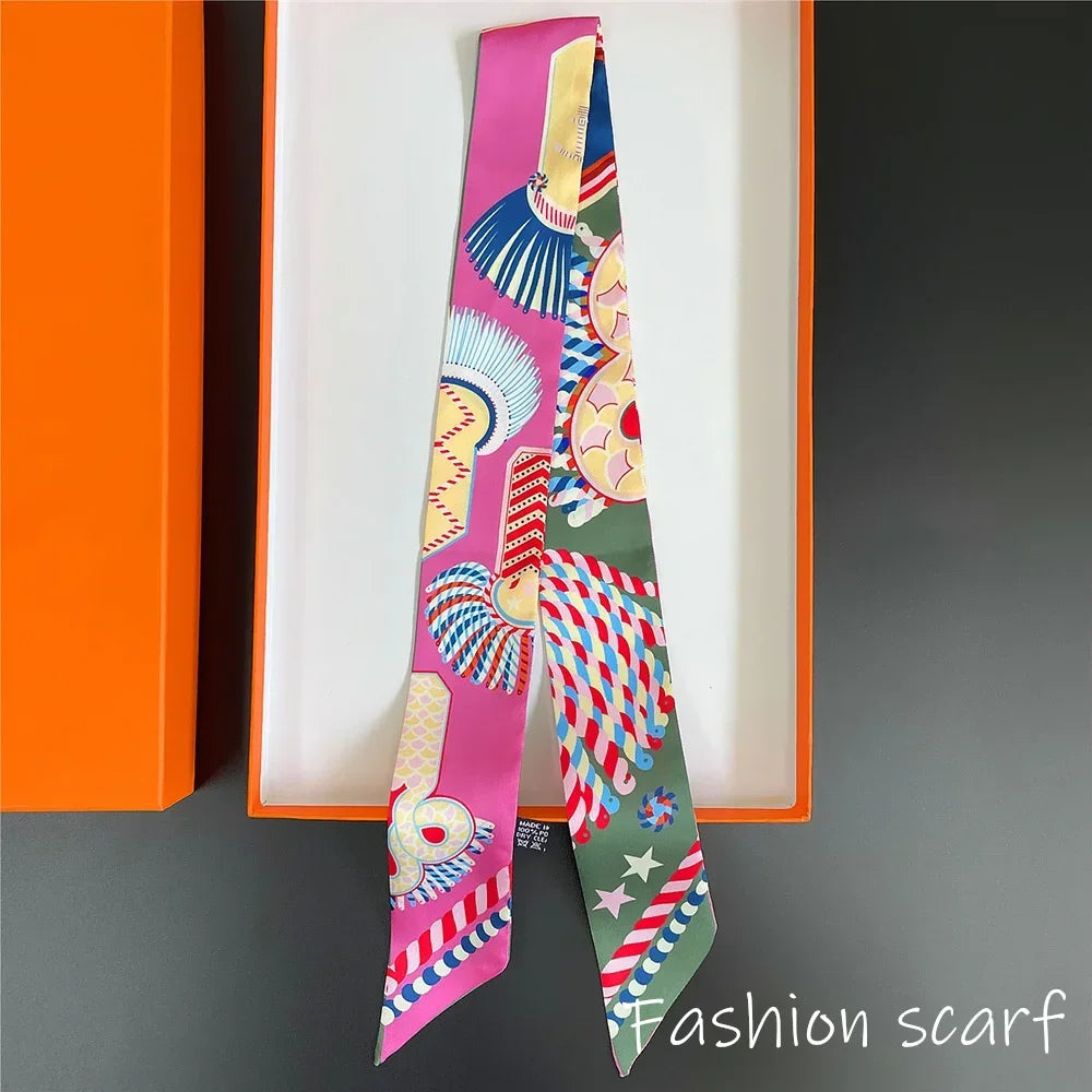 Luxury Long Scarf with Epaulet Design for Hermes Inspired Basket Bag Handle Styling Ins Trendy Accessory  Free Shipping