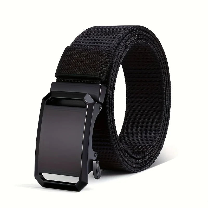 Men's Belt Premium Automatic Buckle Canvas Belt Durable Tactical Workwear for Men - Stylish Outdoor Pants Belt with Quick-Releas