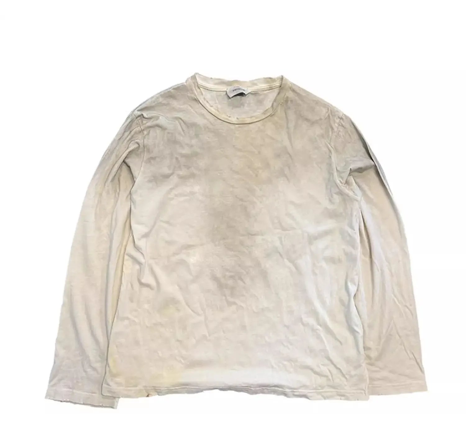 Vintage Washed Long Sleeves T-Shirt Summer Graffiti Printed Destroyed Dirty T Shirt Hip Hop Streetwear Cotton Tops Tees