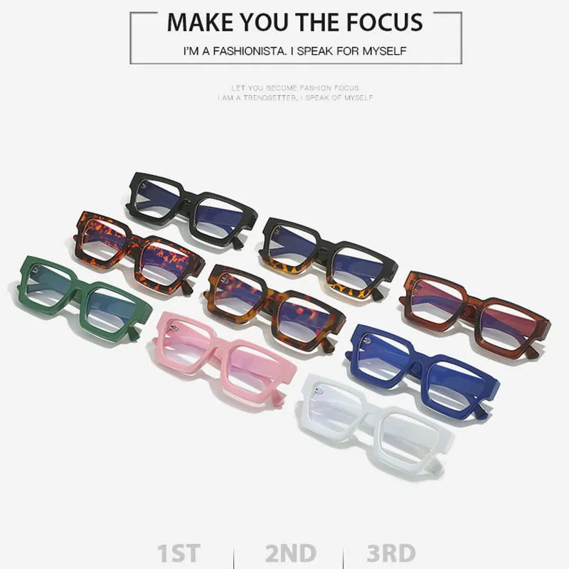 SHAUNA Retro Women Anti Blue Light Glasses Frame Fashion Men Square Optical Eyewear