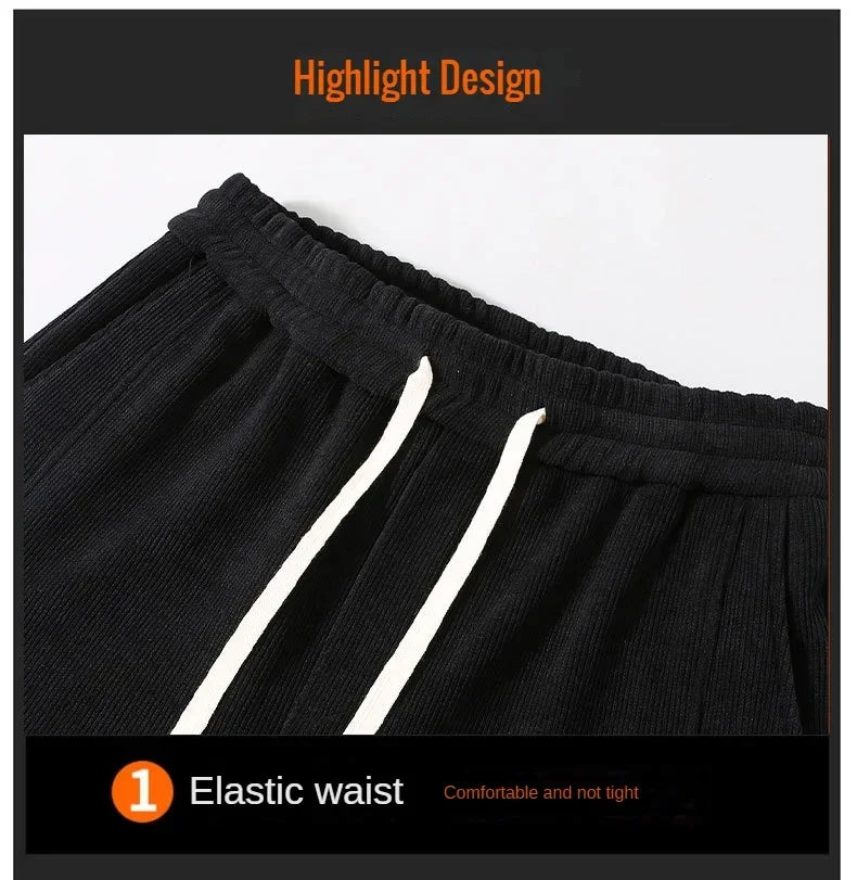 Extral Big Size Corduroy Pants Men Fleece Lined Warm Thick Sweatpant Jogger Male Winter Plus Velvet Trouser Large Plus 10XL 12XL