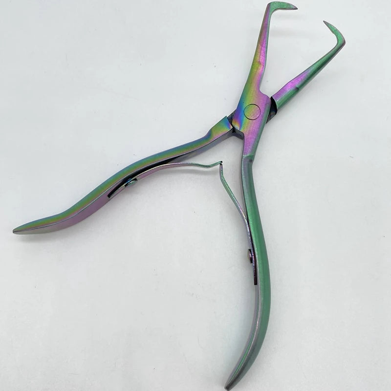 1 PC 5.5 inch Silver Stainless Steel Bent nose Clamp Hair Extension Plier with two hook Keratin Hair Extensions Removal Tools