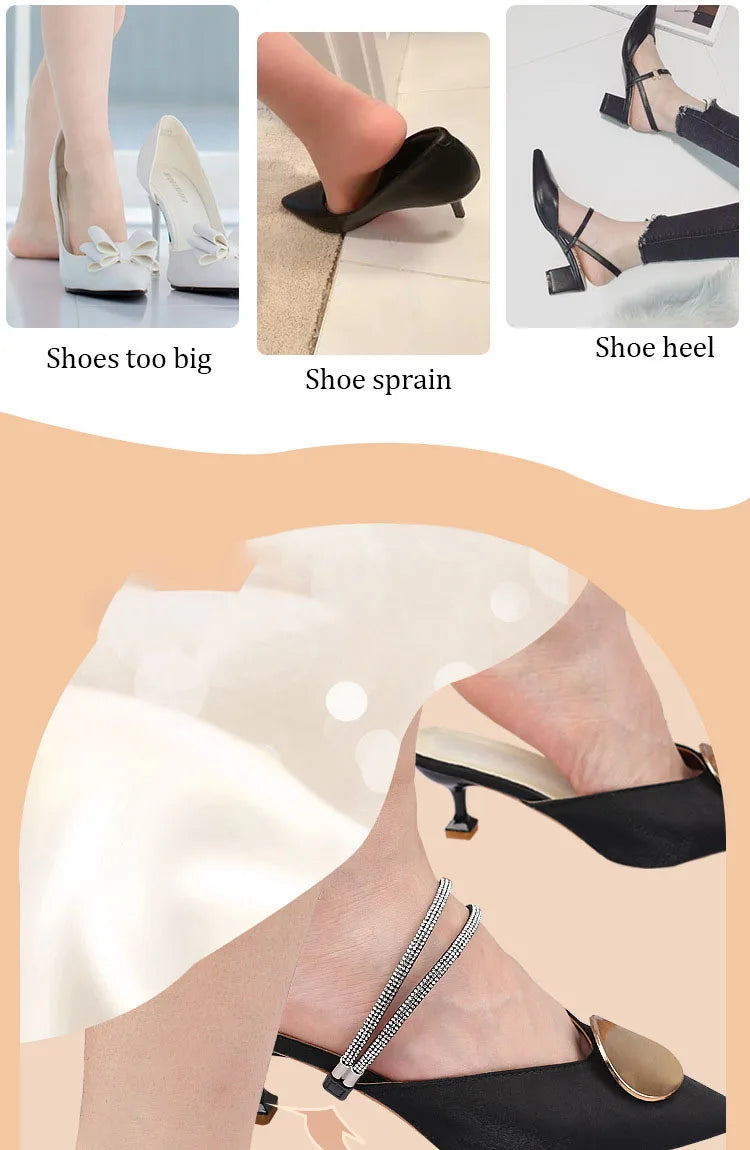 High Heels Shoes Band Anti-loose for Women Diamond Shoelaces Anti-drop Heel Straps Belt Drill Elastic Fixing Rhinestone Belts