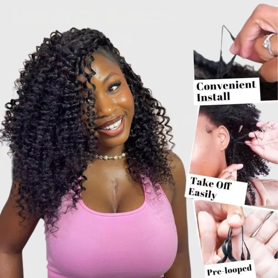 Deep Wave Crochet Human Hair Brazilian 12A Small Spirals Burmese Curly Bundles Virgin Feather Kinky Curly Hair Extension