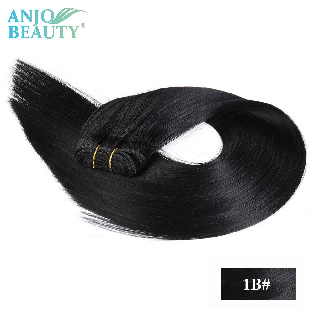 Straight Human Hair Weaves Bundles Brazilian Remy Human Hair Sew In Weft Extensions Straight Blonde 100g 16"-28" Natural Hair