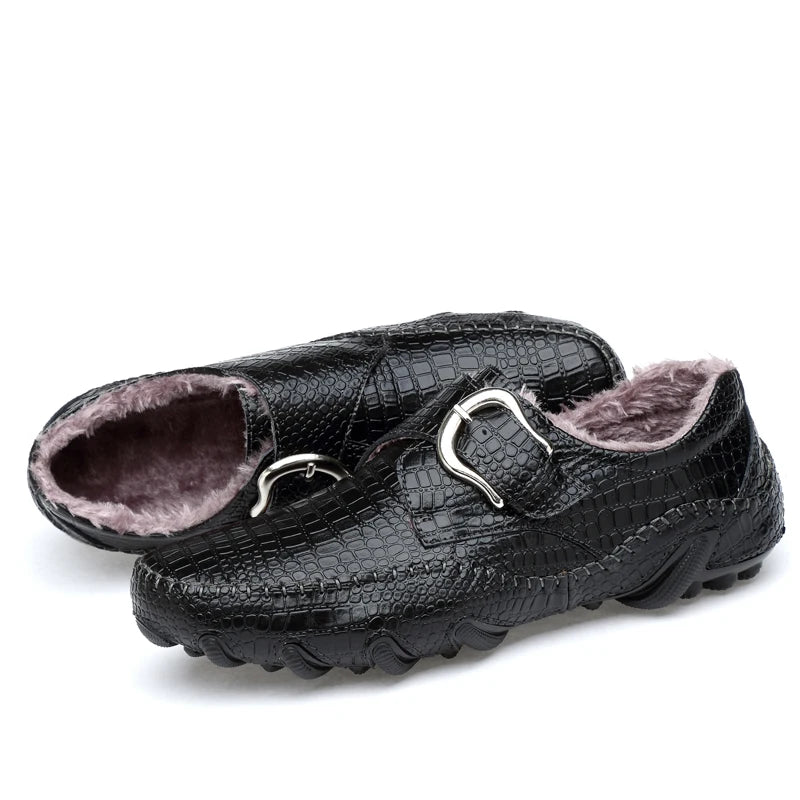 Crocodile Skin Loafer Shoes Men Genuine Leather Slip-on Moccasins Handmade Male Outdoor Casual Shoes Drive Walk Luxury Leisure
