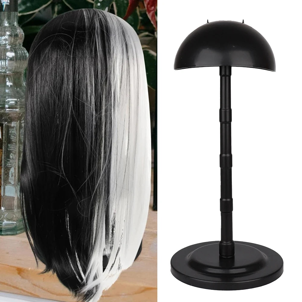 1pc Wig Stand Adjustable Height Wig Head Stand Portable Multi-Functional Non-Slip Wigs Stands Holder for Multiple Wigs and Hats
