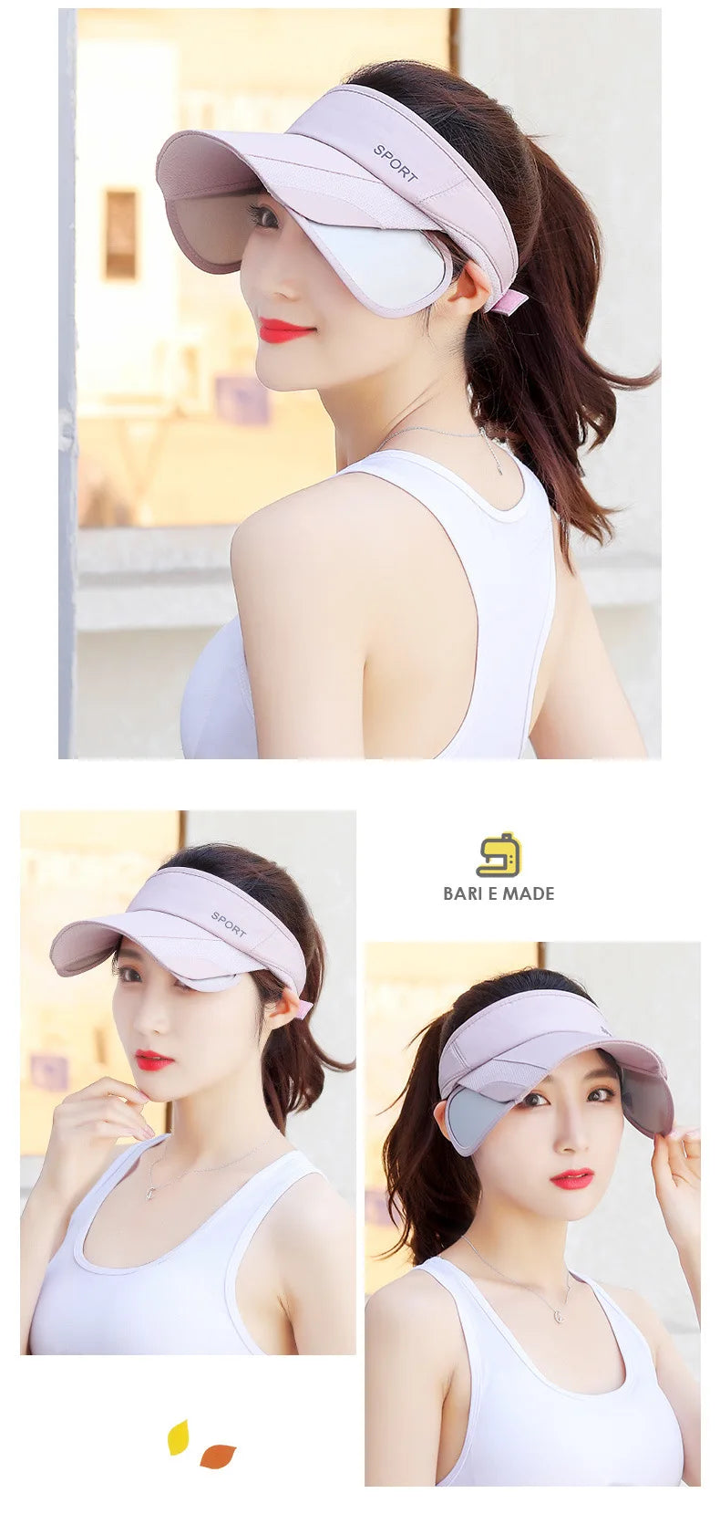 New Summer Outdoor Sport Casual Sports Empty Cap Men's Fishing Widened Pull-Out Brim Sunshade Sun Protection Hat Women