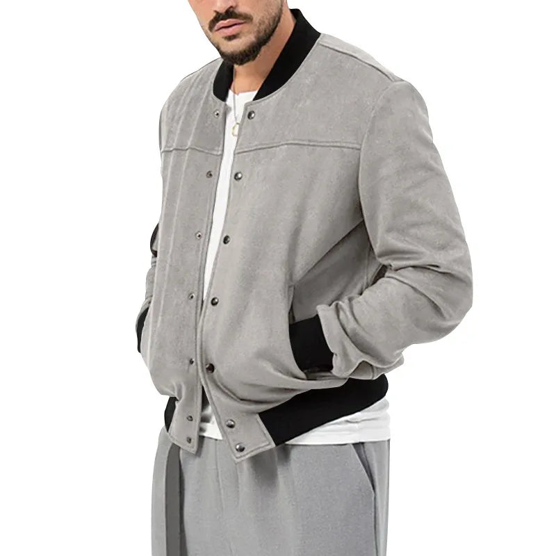 24  Autumn/Winter Suede Men's Button Cardigan Jacket Casual American