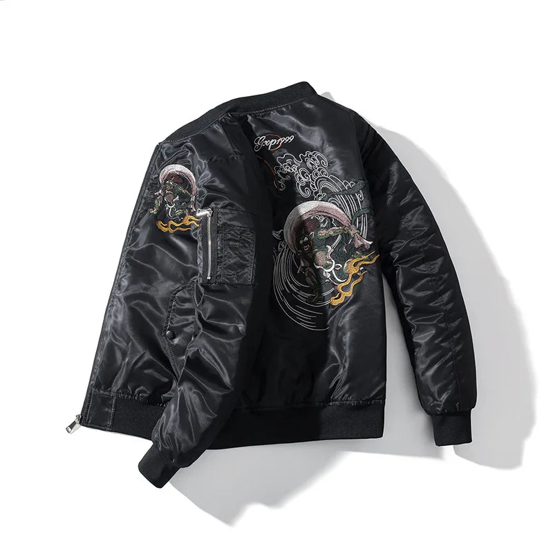 Embroidery Bomber Jackets Men Sukajan Luxury Clothing Baseball Coat For Man Pilot Luxury 2025 Spring Autumn Winter Japan