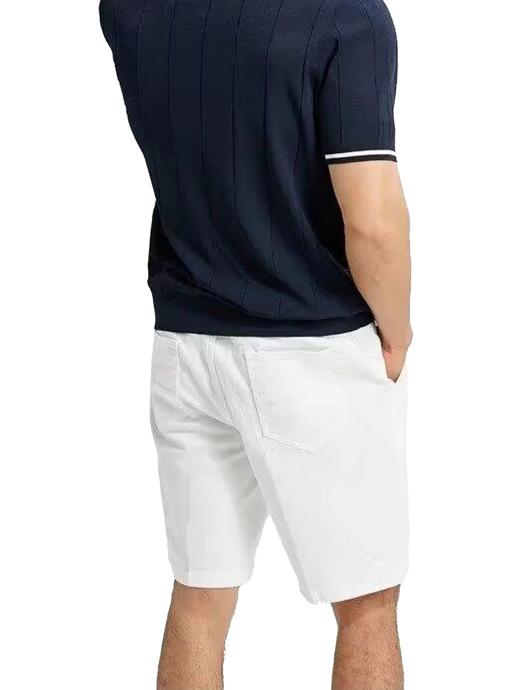 CHCH Men's Polo Shirt Summer Ribbed Knitted Breathable Cool Texture Polo Shirt