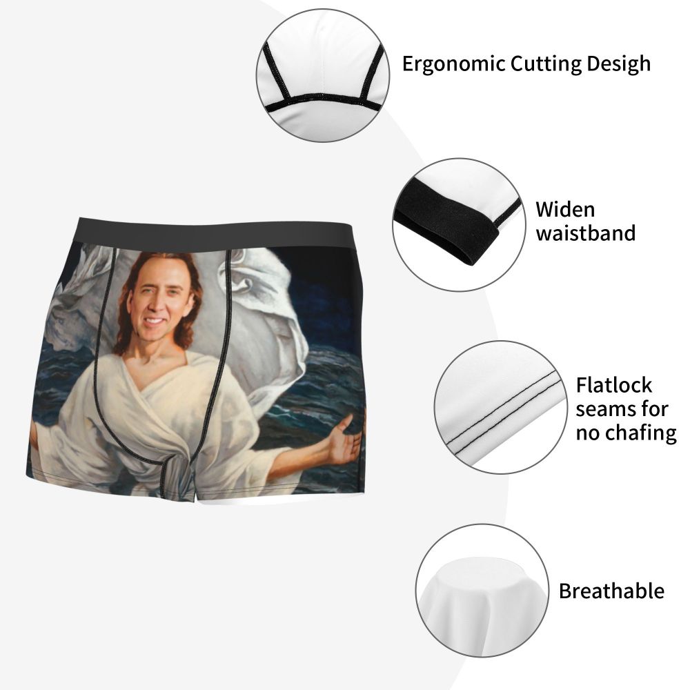 Custom Nicolas Cage Boxer Shorts For Homme 3D Printed Male Nic And His Girls Underwear Panties Briefs Breathbale Underpants