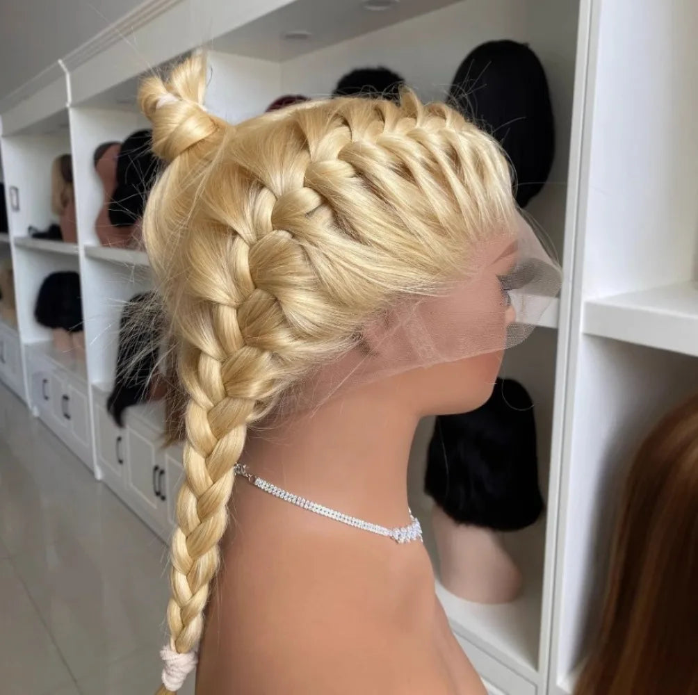 613 Blonde Full Lace Wig 180% Density Brazilian Virgin Hair Full End Transparent Swiss Lace Straight Lace Frontal Wig PrePlucked