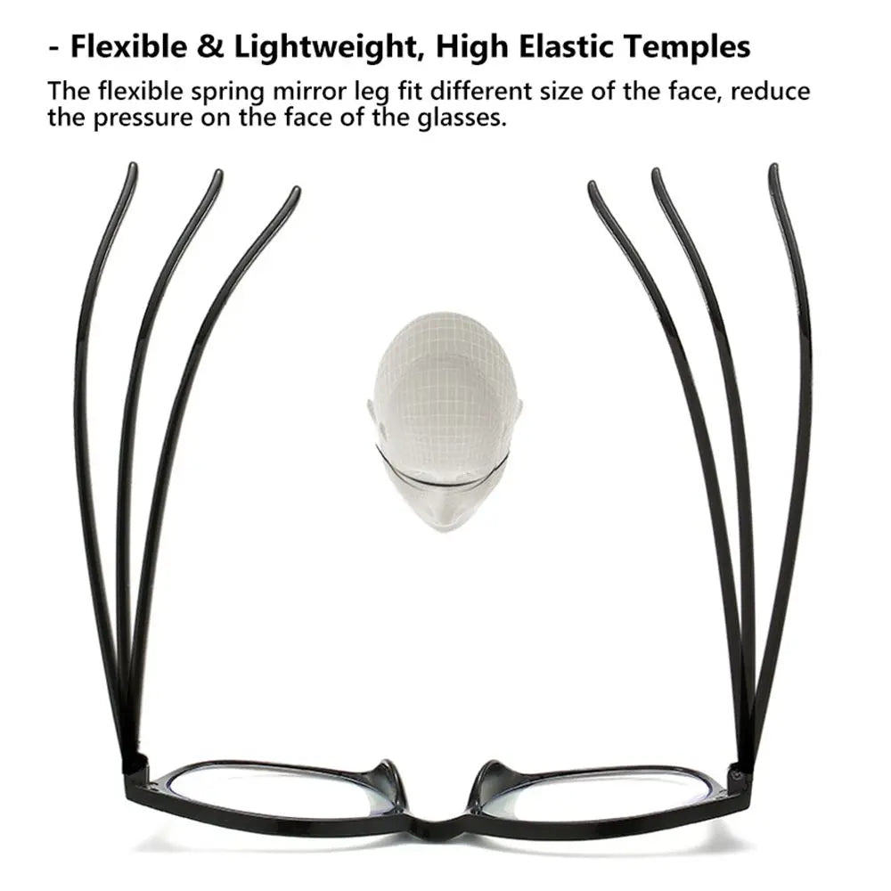 1PC Progressive Multifocus Reading Glasses Blue Light Blocking Computer Glasses Fashion Readers Eyewear With Spring Hinge