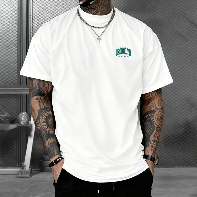 Hot Sales Mens T-shirt Cotton Printing Short Sleeved Daily Casual Tees Outdoors Sports Jogging Man Clothing Loose Soft T-shirt