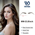 6 New Styles Invisible Natural Black Fake Eyebrows For Adult Males and Females 100% Human Hair Handtied Lace Base Natural Growth