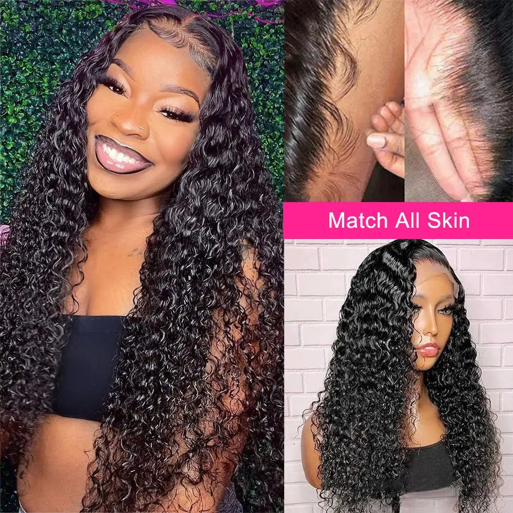 Curly Lace Front Wig Human Hair 13x4 13x6 Deep Wave Lace Frontal Wig 6x4 5x5 Glueless Transparent Pre Cut Lace Wigs 210 Density