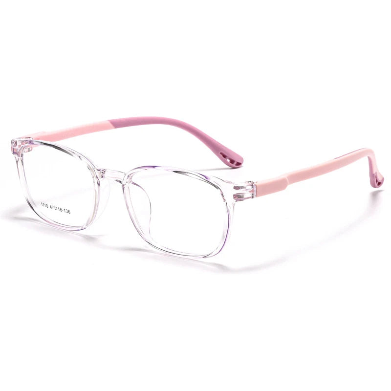 Xbora TR90 Frames for Boys and Girls, Myopia Prescription Glasses, Flexible Frames, Vintage, Square Optical Eyeglasses Kids 1110