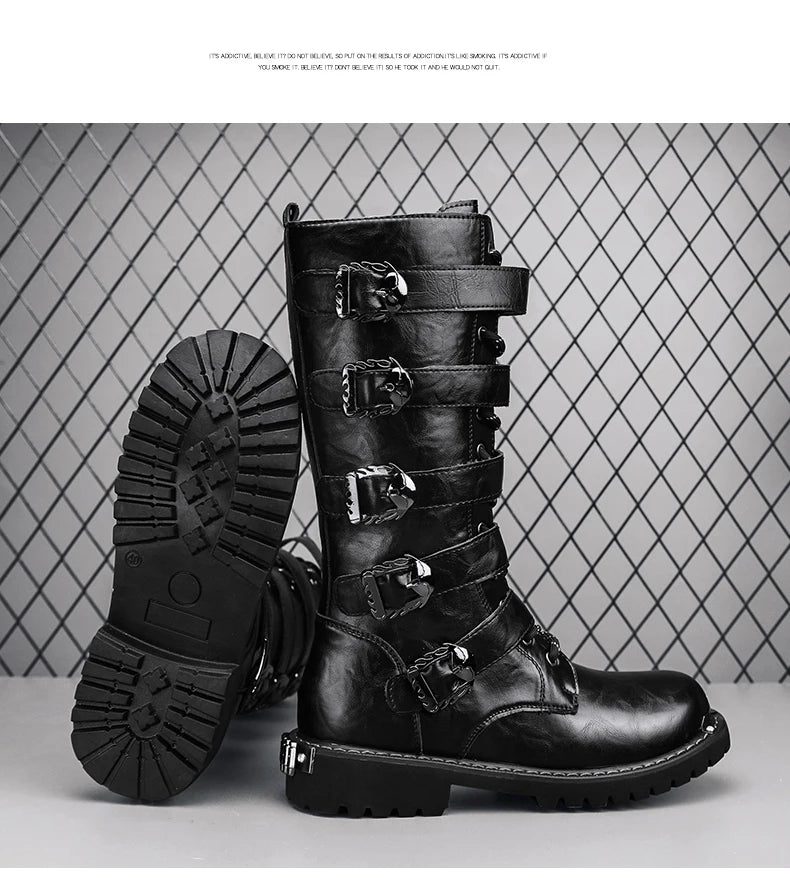 Men's boots four seasons new high-top outdoor casual boots safety protective work boots motorcycle boots plus size outdoor boots