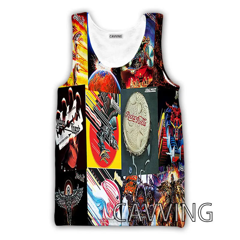 CAVVING 3D Printed  Judas Priest  Rock  Band Tank Tops Harajuku  Vest  Summer Undershirt Shirts Streetwear for Men/women