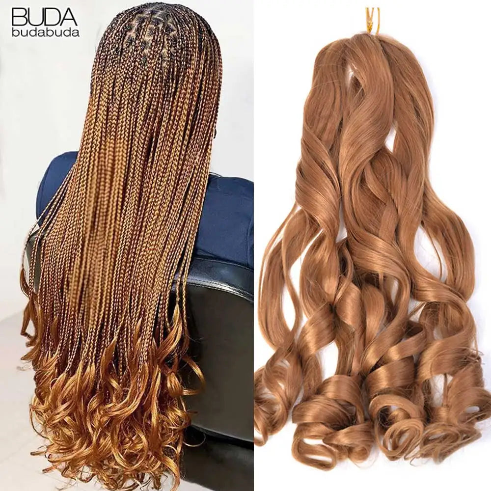 French Curls Braiding Hair Extensions 24Inch Synthetic Curl Hair Loose Wave Spiral Curl Crochet Hair Braids For Black Women