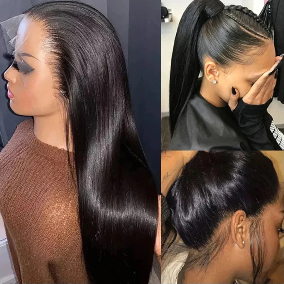 Glueless Wigs HD Transparent Lace Front Human Hair Wig 13x4 13x6 Bone Straight Frontal Wig Pre Plucked 4x4 HD Lace Closure Wig