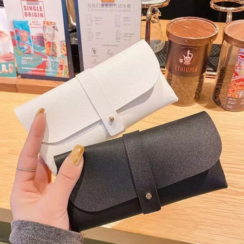 Portable Soft Leather Glasses Bag Soft Solid Color Bag Women Men Fashion Sunglasses Boxes Eyewear Protector Case Accessories